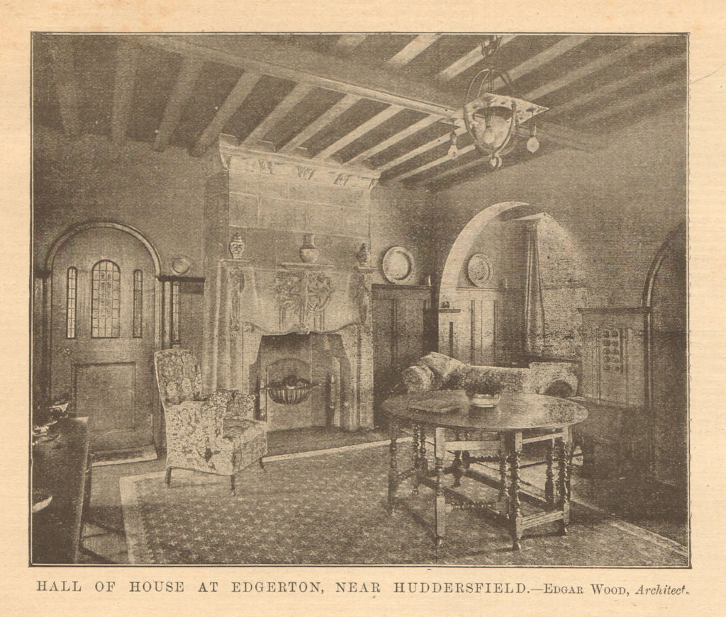 Hall of a house at Edgerton, Huddersfield. Edgar Wood, Architect. Yorkshire 1904